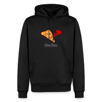 pizza love - Men’s Premium Organic Hoodie - black - Front - Nico (187cm)