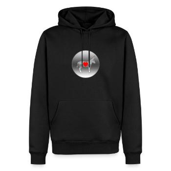 Âne - Sweat à capuche Premium bio Homme - noir - Devant - Nico (187cm)
