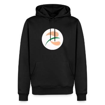 AUFKLEBER "FULL MOON INSPIRATION" - Männer Premium Bio Hoodie - Schwarz - Vorne - Nico (187cm)