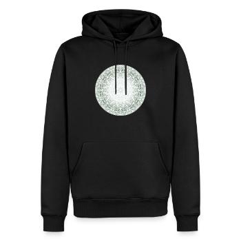 Mandala-Quantum 16 - Männer Premium Bio Hoodie - Schwarz - Vorne - Nico (187cm)