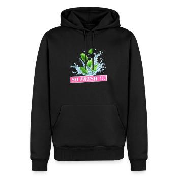 So Fresh - Männer Premium Bio Hoodie - Schwarz - Vorne - Nico (187cm)