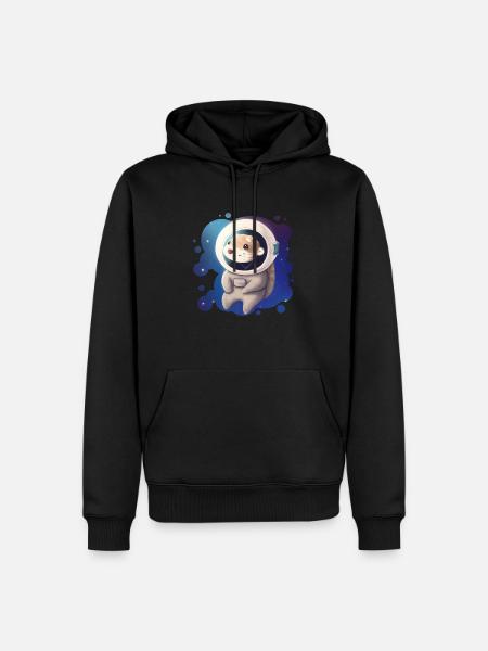 Cute Space Otter - Men’s Premium Organic Hoodie - black