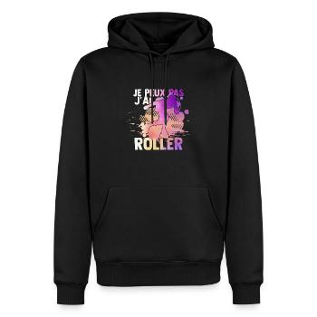 je peux pas j'ai roller idée cadeau roller drôles - Sweat à capuche Premium bio Homme - noir - Devant - Nico (187cm)