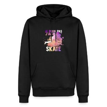 j'peux pas j'ai skate - Skateboard watercolor - Sweat à capuche Premium bio Homme - noir - Devant - Nico (187cm)