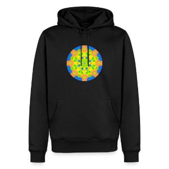 Mandala Graal 16 - Männer Premium Bio Hoodie - Schwarz - Vorne - Nico (187cm)