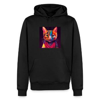 cute cat kitten - Sweat à capuche Premium bio Homme - noir - Devant - Nico (187cm)