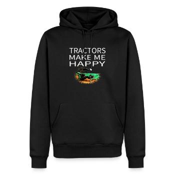Traktor - Männer Premium Bio Hoodie - Schwarz - Vorne - Nico (187cm)