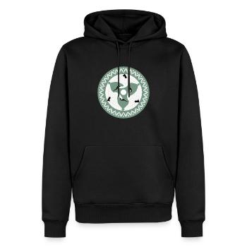 White-necked crane - Men’s Premium Organic Hoodie - black - Front - Nico (187cm)