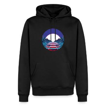 metaverse - Männer Premium Bio Hoodie - Schwarz - Vorne - Nico (187cm)