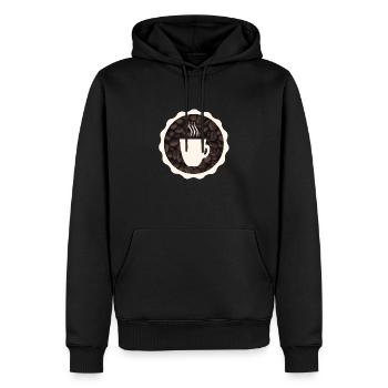 Frischer Kaffee - Männer Premium Bio Hoodie - Schwarz - Vorne - Nico (187cm)