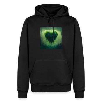 Green Heart Swamp Forest Arbres Plantes Végétalien - Sweat à capuche Premium bio Homme - noir - Devant - Nico (187cm)