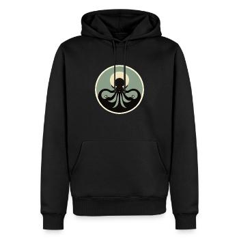 Minimalist octopus - Men’s Premium Organic Hoodie - black - Front - Nico (187cm)