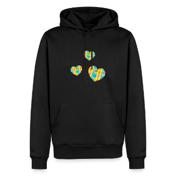 three forms hearts love - Men’s Premium Organic Hoodie - black - Front - Nico (187cm)