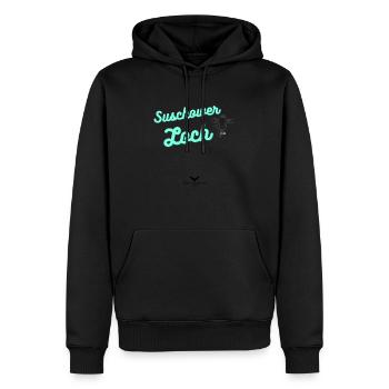 Spreewald Suschower Loch - Männer Premium Bio Hoodie - Schwarz - Vorne - Nico (187cm)