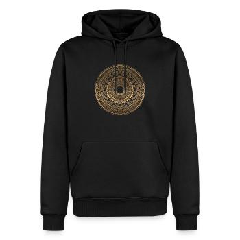MANDALA 018 - Sweat à capuche Premium bio Homme - noir - Devant - Nico (187cm)