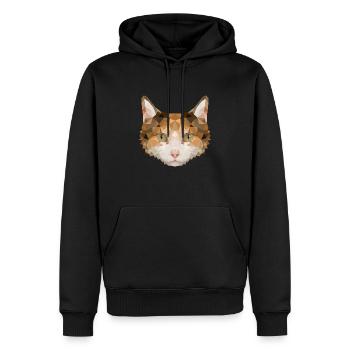 Süße Katze im Polygonstyle miaut eckig kantig - Männer Premium Bio Hoodie - Schwarz - Vorne - Nico (187cm)