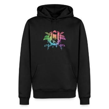 Hippie Peace Peace 60's 70's Love T-Shirt - Men’s Premium Organic Hoodie - black - Front - Nico (187cm)