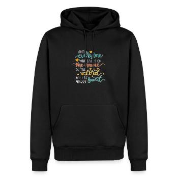 Le dessein chrétien fait appel au nom du Seigneur et - Sweat à capuche Premium bio Homme - noir - Devant - Nico (187cm)