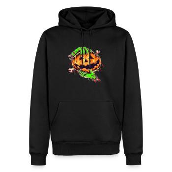spuki 2 - Männer Premium Bio Hoodie - Schwarz - Vorne - Nico (187cm)