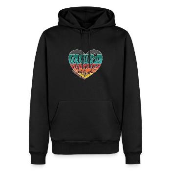 Christian Design Que tout ce que vous faites soit fait dans l’amour 2 - Sweat à capuche Premium bio Homme - noir - Devant - Nico (187cm)