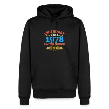 Légendaire depuis 1978 Edition Limitée - Sweat à capuche Premium bio Homme - noir - Devant - Nico (187cm)