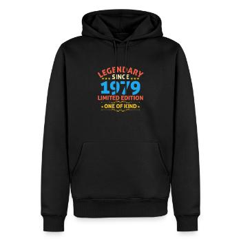 Légendaire depuis 1979 Edition Limitée - Sweat à capuche Premium bio Homme - noir - Devant - Nico (187cm)