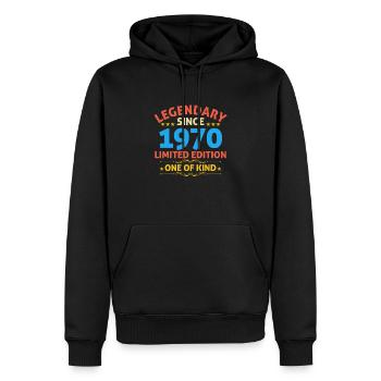 Légendaire depuis 1970 Edition Limitée - Sweat à capuche Premium bio Homme - noir - Devant - Nico (187cm)