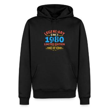Legendär seit 1980 Limited Edition - Männer Premium Bio Hoodie - Schwarz - Vorne - Nico (187cm)