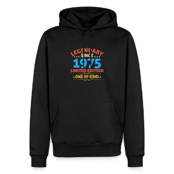 Légendaire depuis 1975 Edition Limitée - Sweat à capuche Premium bio Homme - noir - Devant - Nico (187cm)