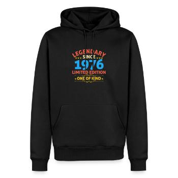 Légendaire depuis 1976 Edition Limitée - Sweat à capuche Premium bio Homme - noir - Devant - Nico (187cm)