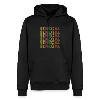 Sénégal Rétro - Sweat à capuche Premium bio Homme - noir - Devant - Nico (187cm)