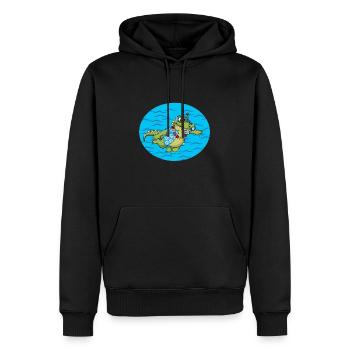 Georges Croco 972 Meer - Männer Premium Bio Hoodie - Schwarz - Vorne - Nico (187cm)