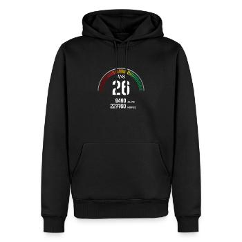 Anniversaire 26 ans Compteur - Sweat à capuche Premium bio Homme - noir - Devant - Nico (187cm)