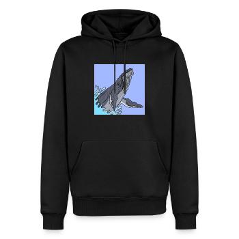 Humpback Whale - Men’s Premium Organic Hoodie - black - Front - Nico (187cm)
