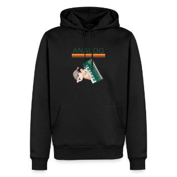 Synths Analog Retro Cat Synthesizer - Männer Premium Bio Hoodie - Schwarz - Vorne - Nico (187cm)