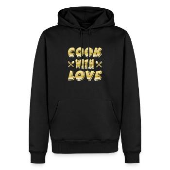 Cuire - Sweat à capuche Premium bio Homme - noir - Devant - Nico (187cm)