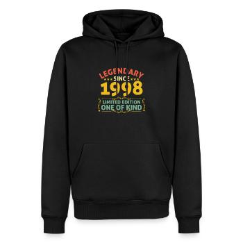 Légendaire depuis 1998 Edition Limitée - Sweat à capuche Premium bio Homme - noir - Devant - Nico (187cm)