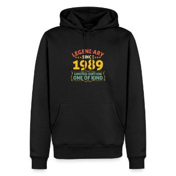 Légendaire depuis 1989 Edition Limitée - Sweat à capuche Premium bio Homme - noir - Devant - Nico (187cm)