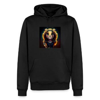 Gitarren-Löwin - Männer Premium Bio Hoodie - Schwarz - Vorne - Nico (187cm)
