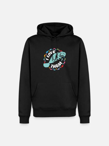 I love manatees - Men’s Premium Organic Hoodie - black
