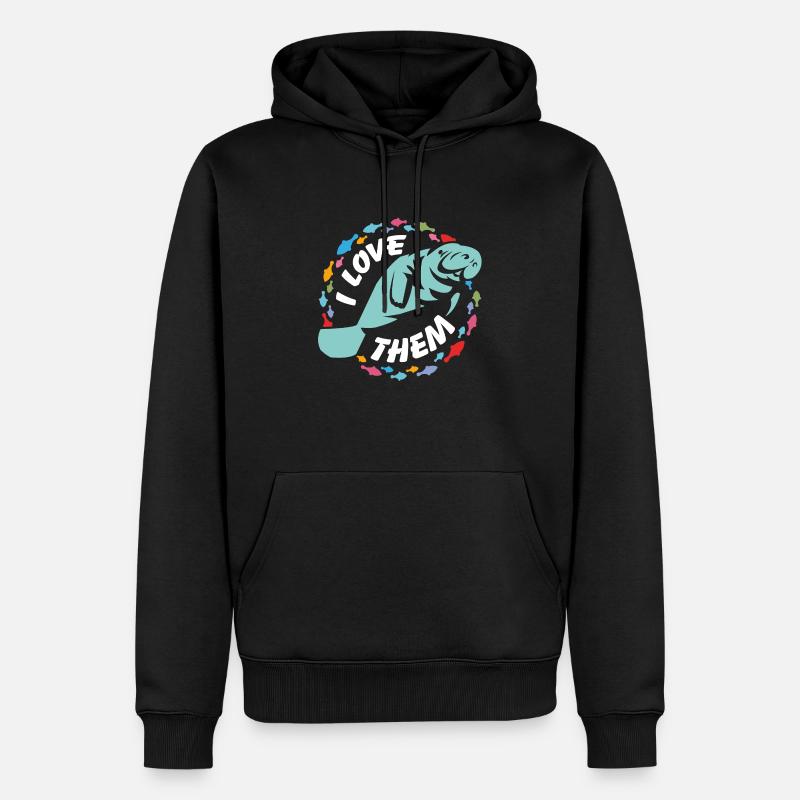 J’aime les lamantins - Sweat à capuche Premium bio Homme - noir