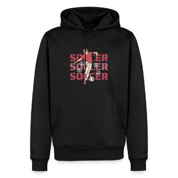 Football football football Foot - Sweat à capuche Premium bio Homme - noir - Devant - Nico (187cm)