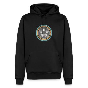 Fussball Retro - Männer Premium Bio Hoodie - Schwarz - Vorne - Nico (187cm)