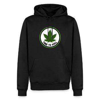 Weed - il est temps de rouler - Sweat à capuche Premium bio Homme - noir - Devant - Nico (187cm)