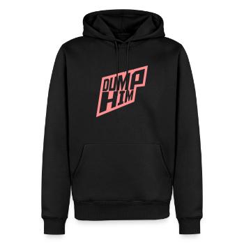 dump him Zitat Logo - Männer Premium Bio Hoodie - Schwarz - Vorne - Nico (187cm)