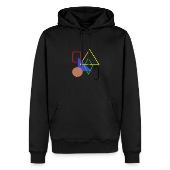 Formes de base Géométrie Formes géométriques Motifs - Sweat à capuche Premium bio Homme - noir - Devant - Nico (187cm)