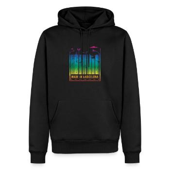 Fabriqué à Barcelone - Sweat à capuche Premium bio Homme - noir - Devant - Nico (187cm)