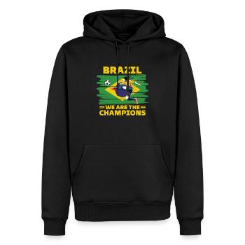 Brésil Football 2022 supporter de Brésil foot - Sweat à capuche Premium bio Homme - noir - Devant - Nico (187cm)