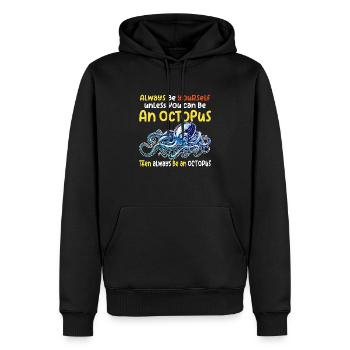 Soyez une pieuvre avec un dicton amusant - Sweat à capuche Premium bio Homme - noir - Devant - Nico (187cm)