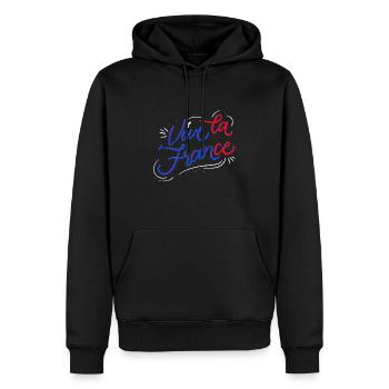 Es lebe das Frankreich - Männer Premium Bio Hoodie - Schwarz - Vorne - Nico (187cm)